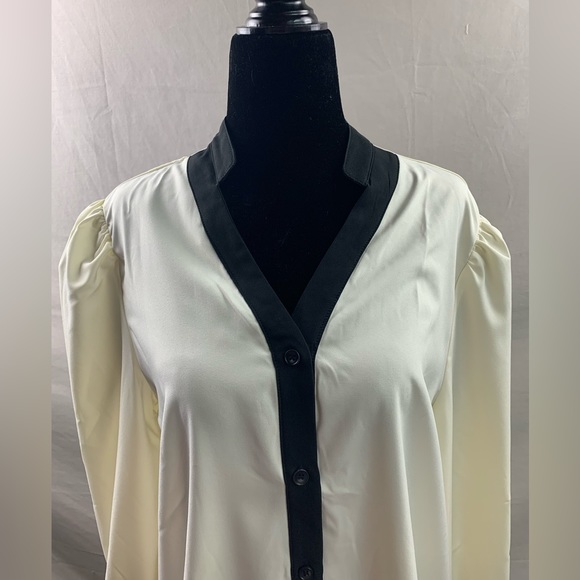 Two Tone Bishop Sleeve Blouse - Picture 7 of 9